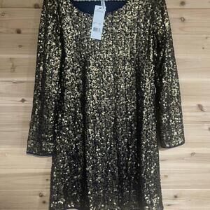 Gold And Navy Blue Sequin